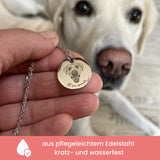 Kette mit 2 Anhängern mit gravierten Hundeportraits