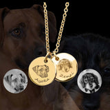 Kette mit 2 Anhängern mit gravierten Hundeportraits