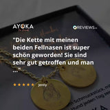 Kette mit 2 Anhängern mit gravierten Hundeportraits