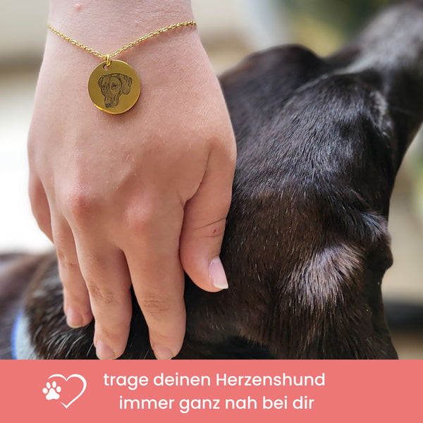 Armband mit graviertem Hundeportrait
