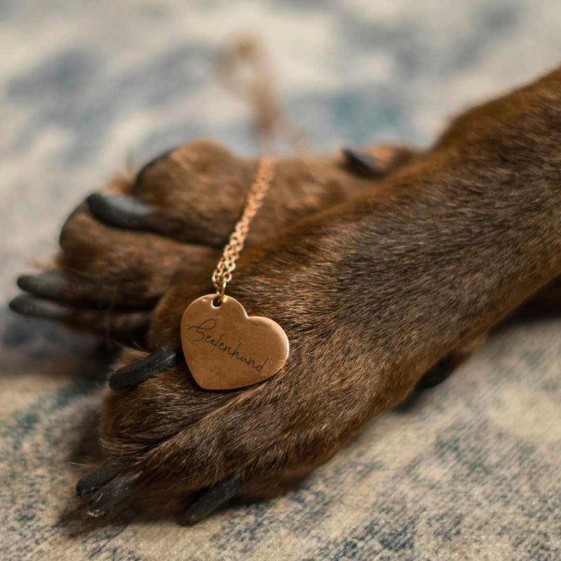 Herzkette mit graviertem Hundeportrait